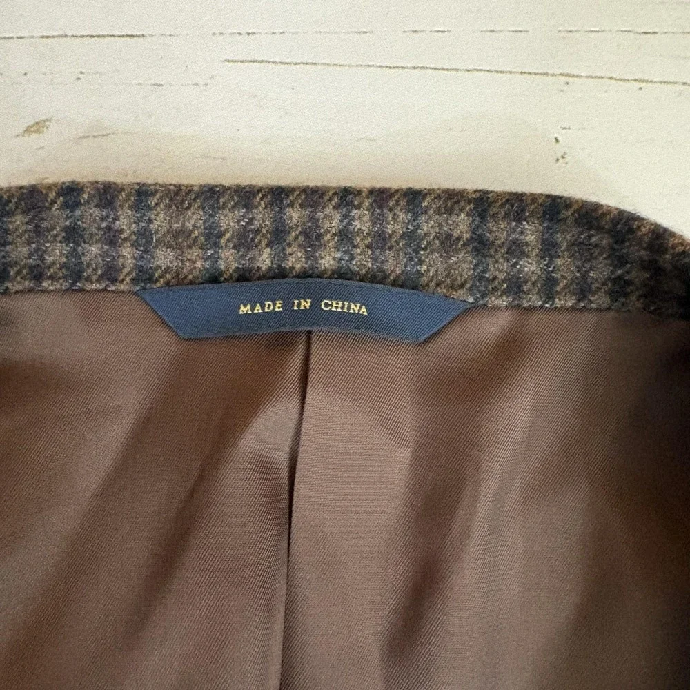 Brooks Brothers Madison Blazer E Thomas Wool Houndstooth Check 46R